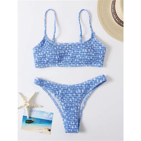 CÓ SẴN Set bikini mảnh hoa nhí xanh có mút lót KÈM ẢNH THẬT Shopee Việt Nam