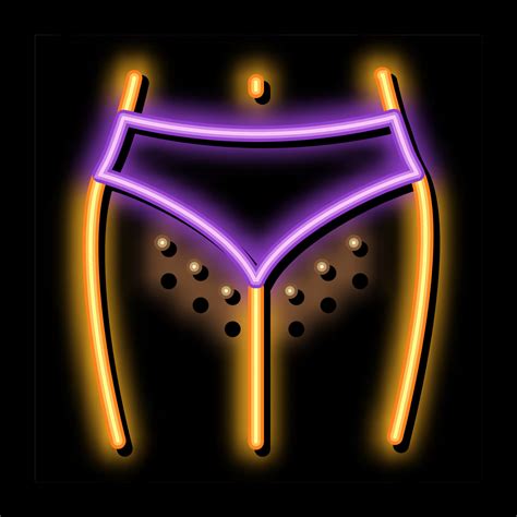 Hairy Bikini Zone Neon Glow Icon Illustration Vector Art At