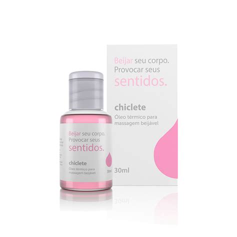 Óleo para Massagem Beijável Função Hot Sentidos Chiclete 30ml A Sós Toque Sensato
