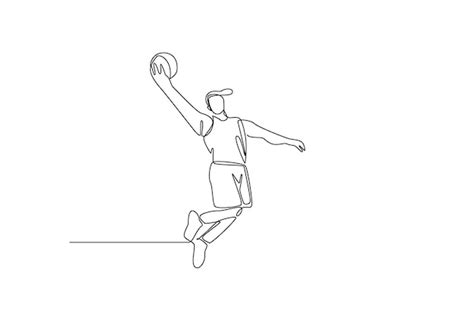 Premium Vector Simple Line Of Basketball One Line Concept Of