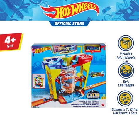 Hot Wheels City Stunt Splash Car Wash Playset ฮอตวลซต ชดรางจำลองทลางรถแบบสตนตแอนดส