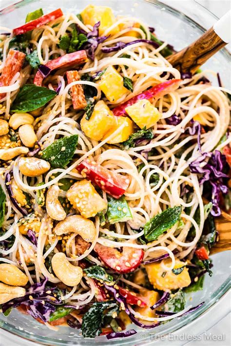 Mango Thai Noodle Salad With Sesame Ginger Dressing The Endless Meal