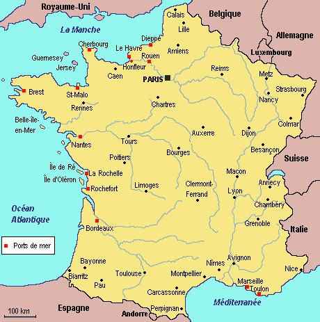 principales villes de france voyage carte plan
