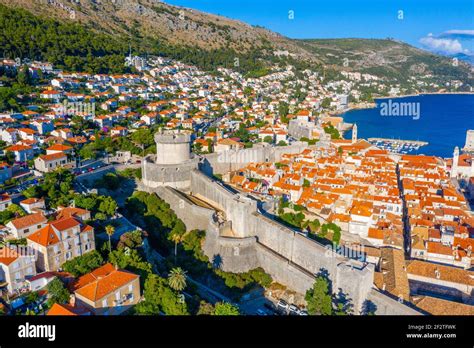 Aerial View Of Croatian Town Dubrovnik Stock Photo Alamy