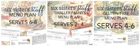 Six Sisters Stuff Weekly Menu Plan As Low As Just 300 Month Saving