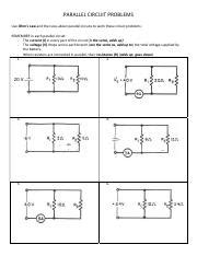 Parallel Circuit Problems.pdf - PARALLEL CIRCUIT PROBLEMS Use Ohm's Law ...