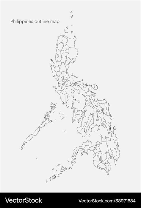 Philippine Map Black And White With Regions