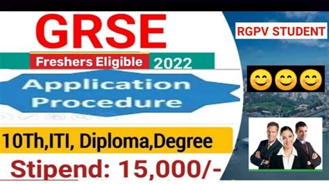 GRSE RECRUITMENT 2022 FRESHERS APPLY ITI DIPLOMA DEGREE RGPV