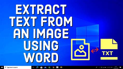 Extract Text From An Image Using Microsoft Word Image To Text Youtube