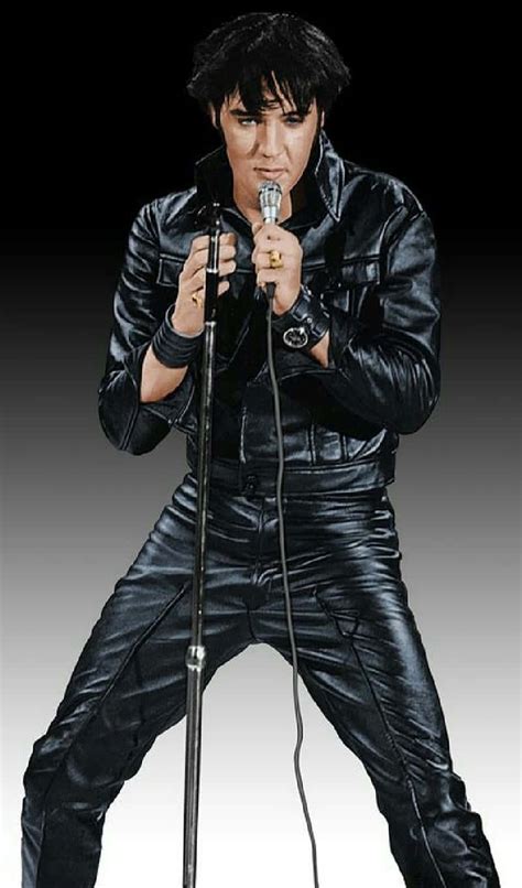 Download 4k Elvis In Black Leather Wallpaper | Wallpapers.com