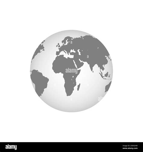 Earth Globes Isolated On White Background Flat Planet Earth Icon