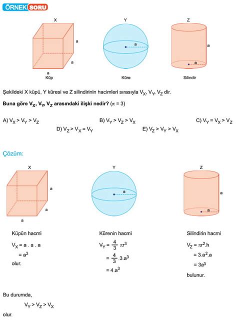 Geometrik Cisimlerin Hacimleri Ornek