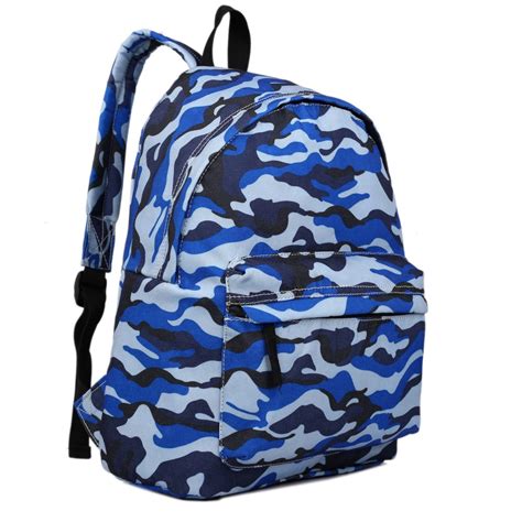 E1401c Miss Lulu Large Backpack Camo Blue