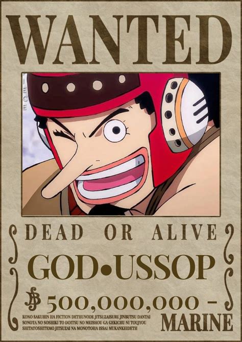 God usopp bounty one piece wanted poster yasopp son from straw hats ...