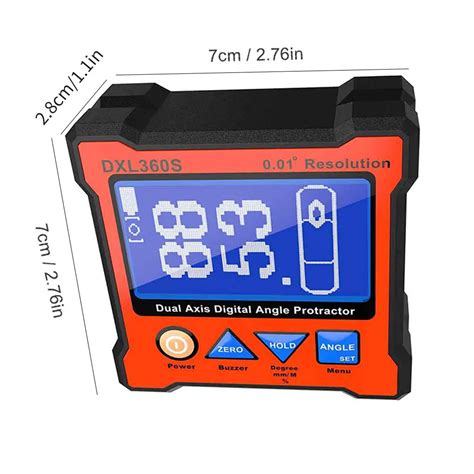 Dxl360s Digital Angle Protractor Level Magnetic Base Dual Axis Level Box Lcd Display