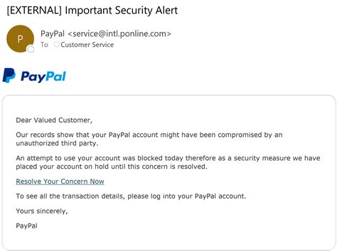 Email Spoofing Example