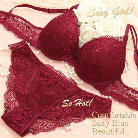 Setsexy Women Soft Lace Bra Set Deep V Underwear Set Briefs Girls Underwire Lingerie Panties