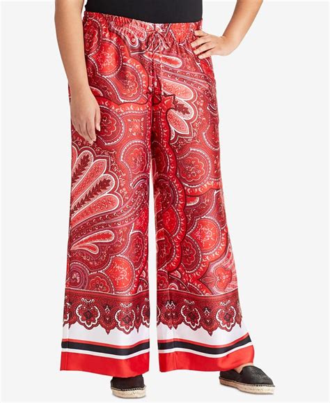 Lauren Ralph Lauren Plus Size Paisley Print Wide Leg Pants Macys