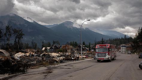 jasper fire images show destruction  wildfire  canada bbc news
