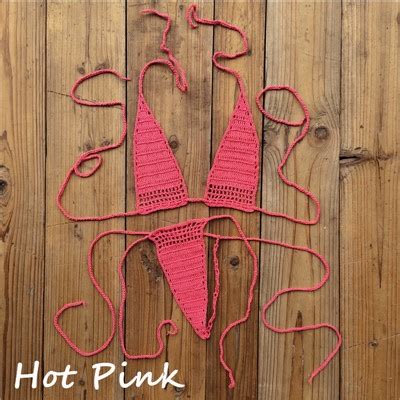 Jual Color Hand Crochet Sunbathing Hot Bikini Women Sexy Micro Swimwear Mini Lingerie Sets