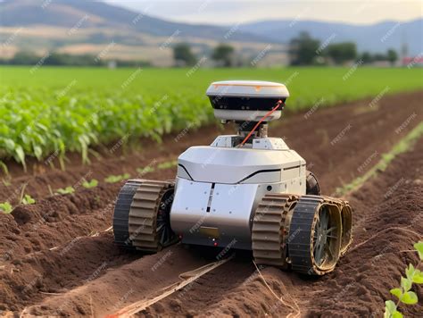 Premium Photo | Autonomous farming robot tending to crops in a field