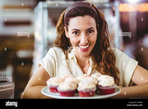 Pretty Brunette Smiling At Camera Stock Photo Alamy