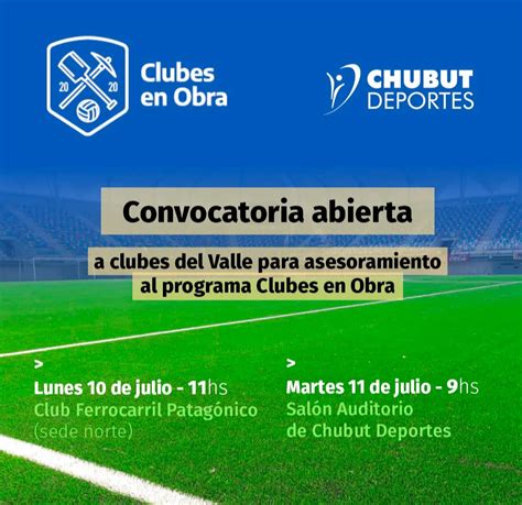 Convocatoria Abierta Para Asesoramiento Al Programa Clubes En Obra