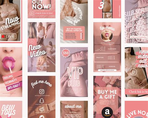 Onlyfans Graphics 40 Stories Templates for Onlyfans Niteflirt Fansly