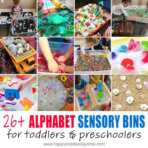 26 Alphabet Sensory Bins Happy Toddler Playtime