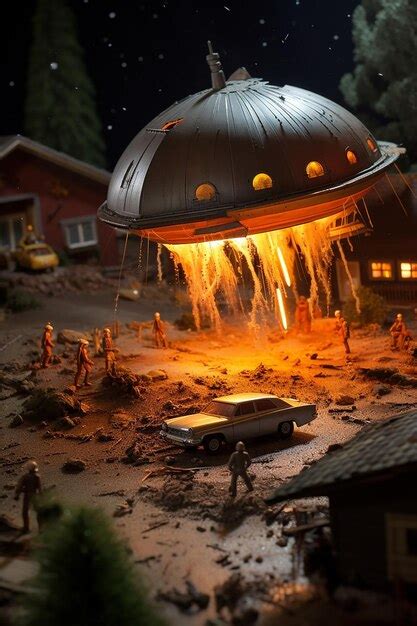 Premium Ai Image Ufo Crash Diorama