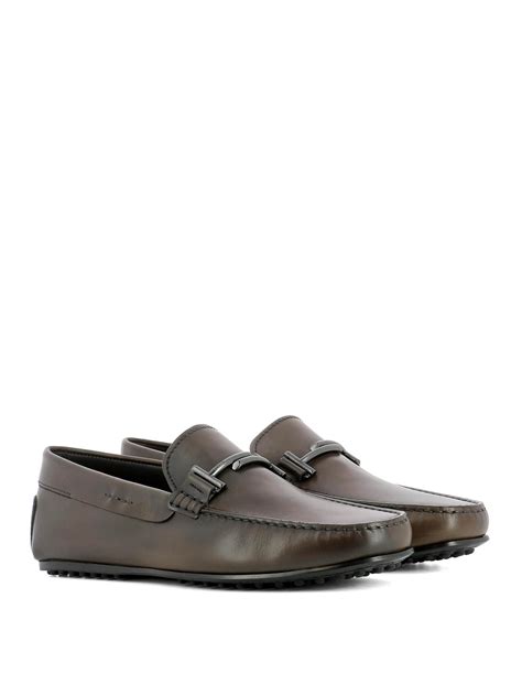 Loafers And Slippers Tods Double T Brown Leather Loafers