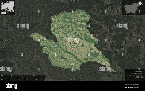 Pomurska Statistical Region Of Slovenia Satellite Imagery Shape