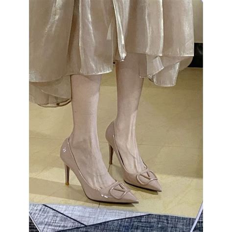 2023 New French Style Nude High Heels Women S Shallow Mouth Wedding Shoes Temperament Women S