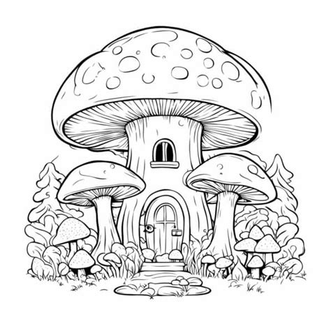 Casa De Cogumelo Desenho - Baixe Desenho de Casa de Cogumelo Preto e Branco Colorir páginas ...