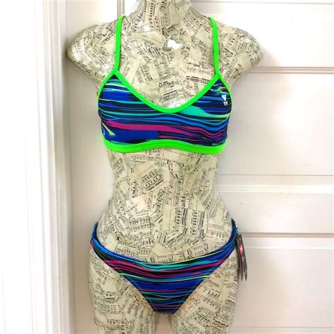 TYR Swim Nwt Tyr Bikini Sz Small Striped Sporty Bikini Mini Bottom Chlorine Proof Poshmark