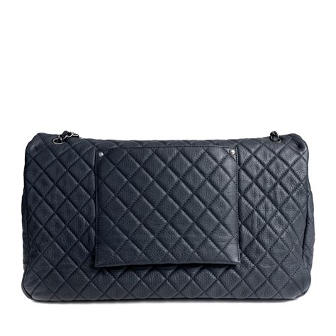 Chanel Navy XXL Classic Travel Flap Bag For Sale at 1stDibs | chanel