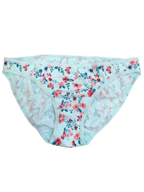 George G3orge MINT 5 Pack Cotton Rich Butterfly Print Bikini Knickers Size 8 To 12