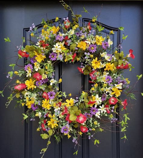 Spring Wreath Easter Wreath Front Door Wreaths Spring