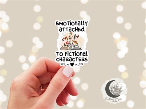 Fictional Characters Book Sticker Emotionally Attached Etsy