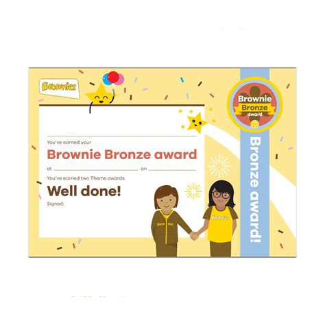 Bronze Award Certificate Brownies Official Girlguiding Shop