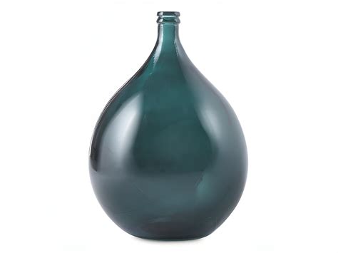 Vase Dame Jeanne en verre recyclé 34L H 56 cm SILICE Bleu canard