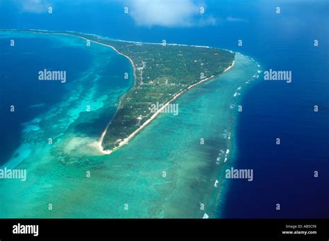 Aerial View Of Laura Majuro Atoll Marshall Islands N Pacific Stock