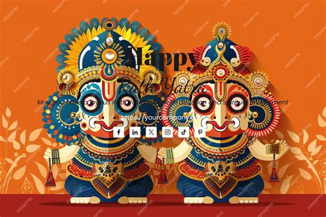 Premium PSD | Lord jagannath balabhadra and subhadra on annual rath ...