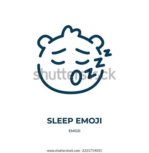 Sleep Emoji Icon Linear Vector Illustration Stock Vector Royalty Free