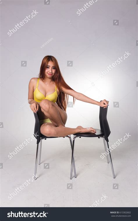 Sexy Asian Woman White Lingerie On Stock Photo 613302602 Shutterstock