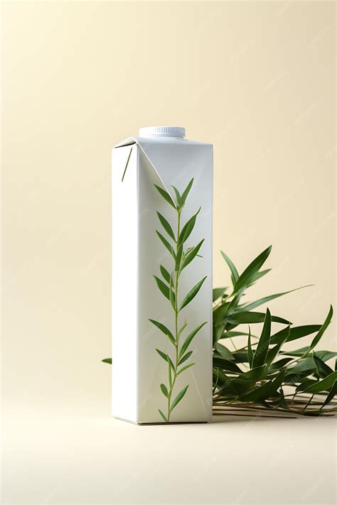 Premium Photo | Design of Tetra Pak Packaging Tetra Prisma Green Leaves