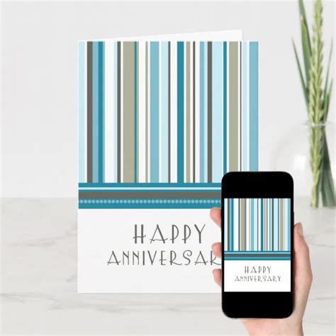 Blue Stripes Employee Anniversary Card Zazzle