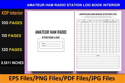 Amateur Ham Radio Station Log Book Kdp Graphic By Educare Creative
