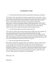 Week Discussion Sex Education In School Pdf Sex Education In School