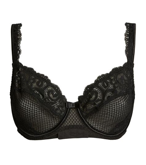 Womens Maison Lejaby Black Lace Trim Underwired Bra Harrods Uk